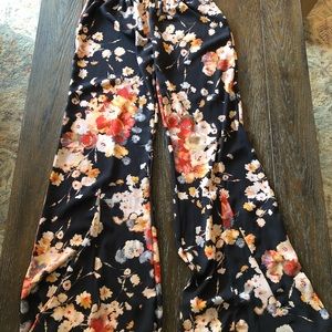 Wide Leg Floral Pants